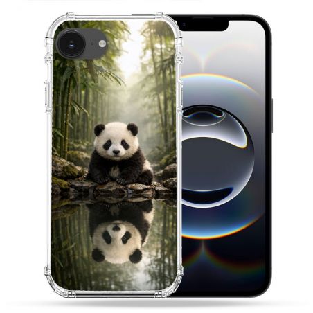 Coque Renforcée Pour Iphone 17e Animal Panda Reflet