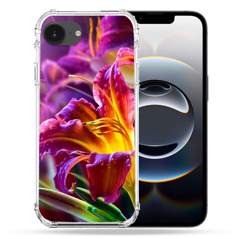 Coque Renforcée Pour Iphone 17e Fleur Lys Color