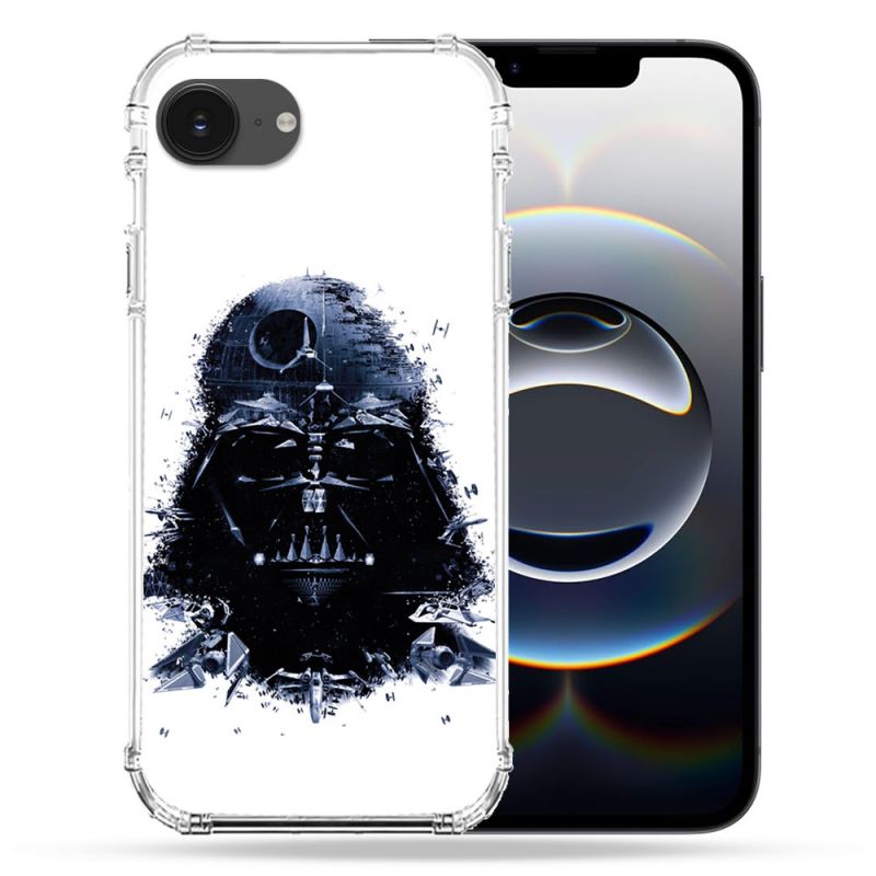 Coque Renforcée Pour Iphone 17e Star Wars - Dark Vador Blanc