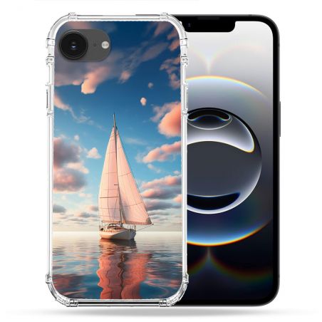 Coque Renforcée Pour Iphone 17e Voyage Voilier Reflet