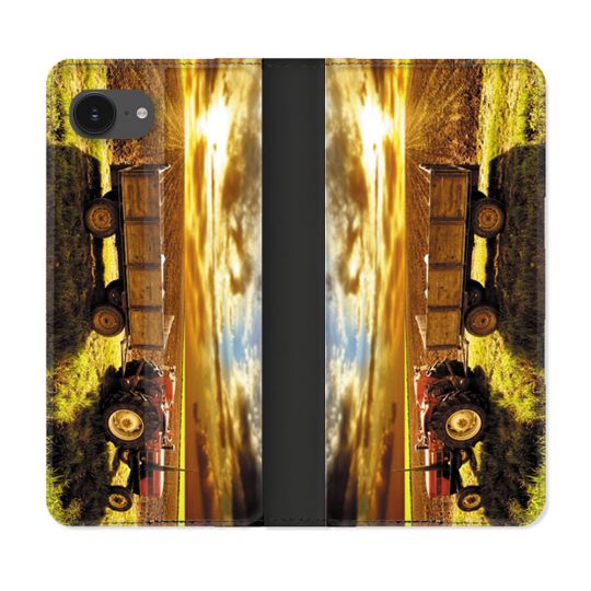 Housse Cuir Portefeuille Pour Iphone 17e Agriculture Tracteur Color