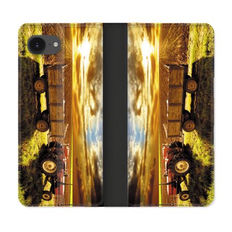 Housse Cuir Portefeuille Pour Iphone 17e Agriculture Tracteur Color