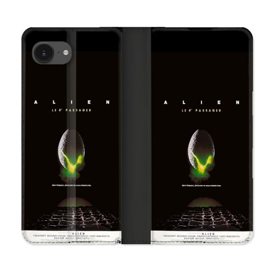 Housse Cuir Portefeuille Pour Iphone 17e Alien Affiche
