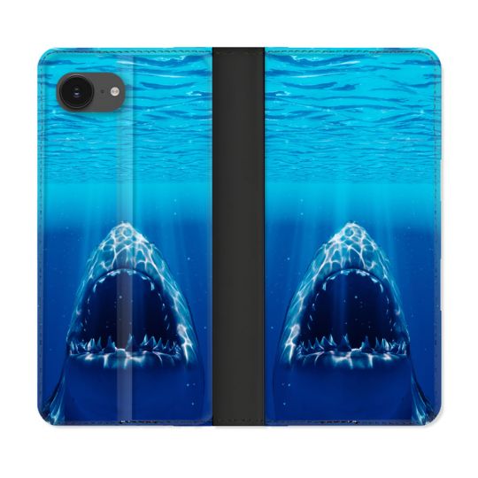 Housse Cuir Portefeuille Pour Iphone 17e Animal Requin Dent