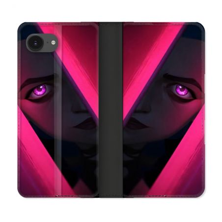 Housse Cuir Portefeuille Pour Iphone 17e Arcane Jinx Rose