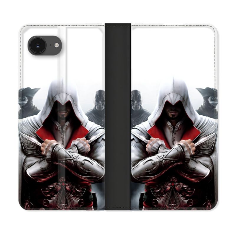 Housse Cuir Portefeuille Pour Iphone 17e Assassin Creed Mask