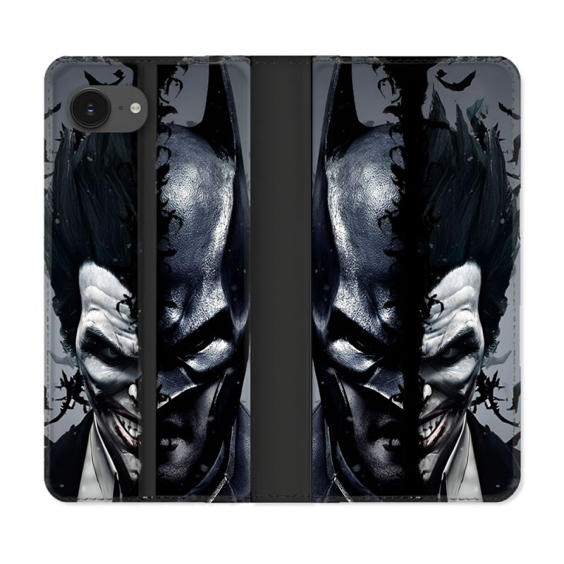 Housse Cuir Portefeuille Pour Iphone 17e Batman Joker