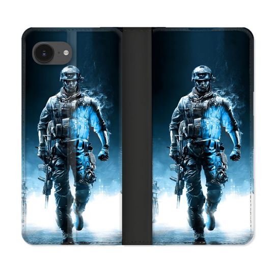 Housse Cuir Portefeuille Pour Iphone 17e Call Of Duty Guerrier