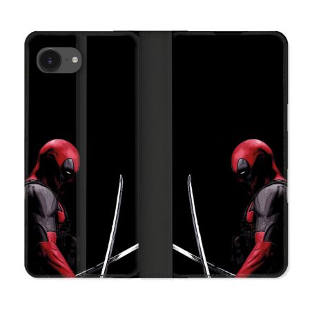 Housse Cuir Portefeuille Pour Iphone 17e Deadpool Epee