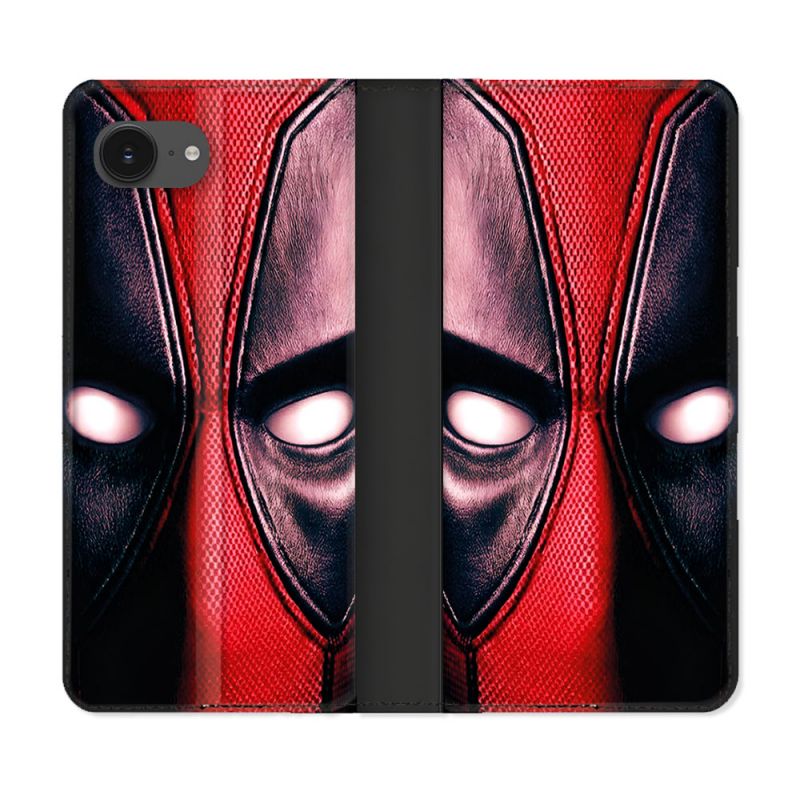 Housse Cuir Portefeuille Pour Iphone 17e Deadpool Yeux