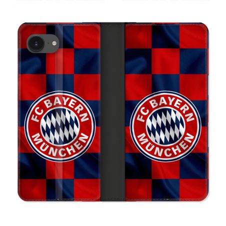 Housse Cuir Portefeuille Pour Iphone 17e Foot Bayern Munich Carreaux