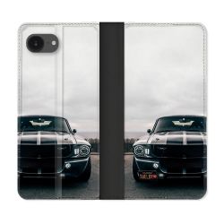 Housse Cuir Portefeuille Pour Iphone 17e Ford Mustang GT500 Vintage