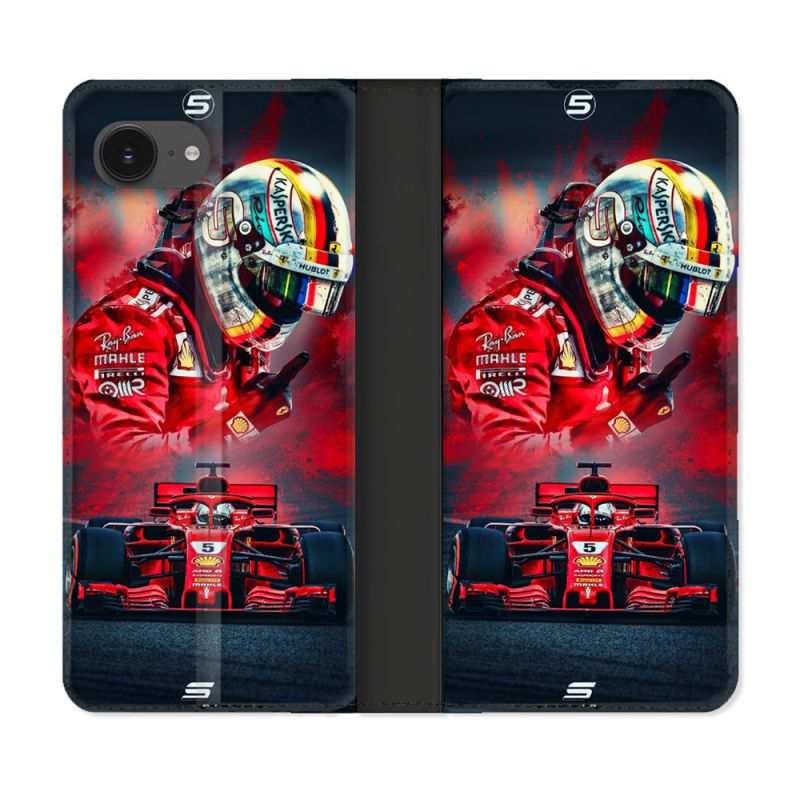 Housse Cuir Portefeuille Pour Iphone 17e Formule 1 F1 Ferrari