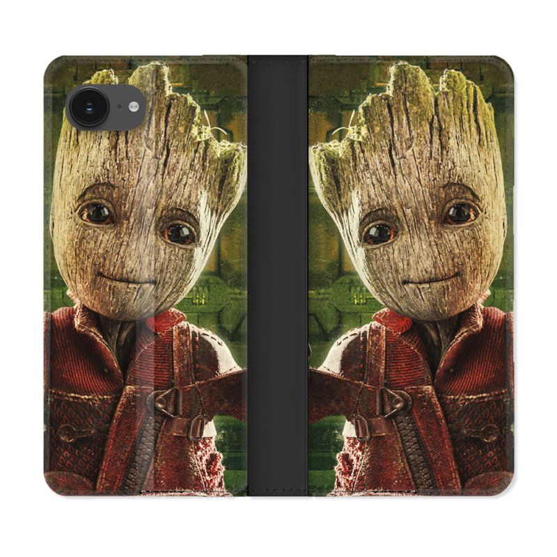 Housse Cuir Portefeuille Pour Iphone 17e Groot Vert