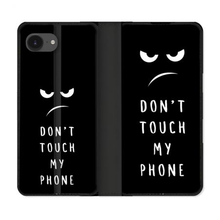 Housse Cuir Portefeuille Pour Iphone 17e Humour Don't Touch