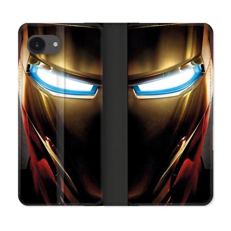Housse Cuir Portefeuille Pour Iphone 17e Iron Man Casque