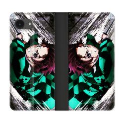 Housse Cuir Portefeuille Pour Iphone 17e Manga Demon Slayer Tanjiro