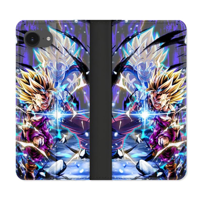 Housse Cuir Portefeuille Pour Iphone 17e Manga Dragon Ball Sangohan Duo