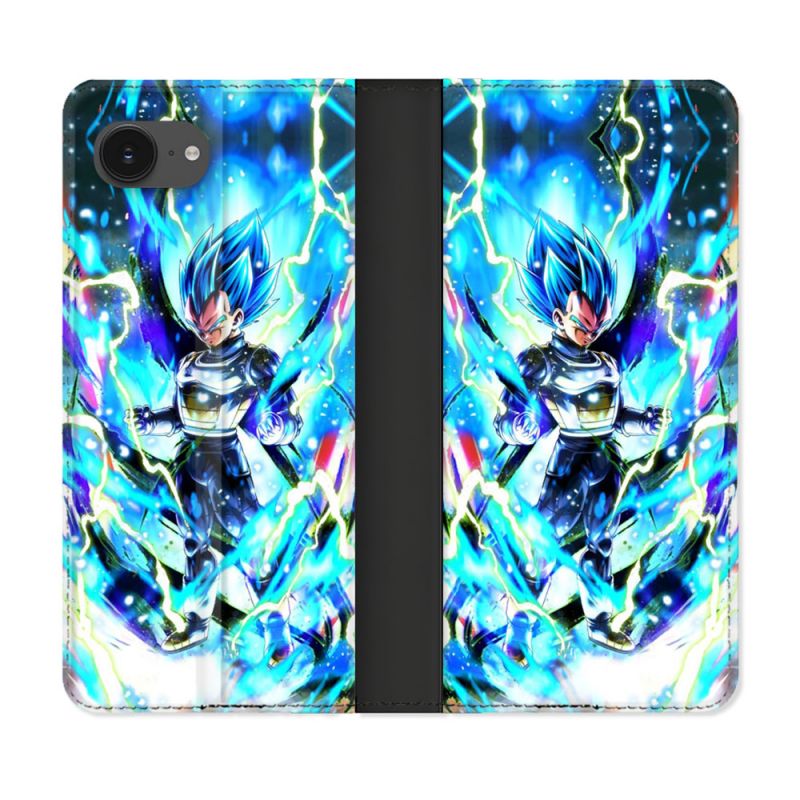 Housse Cuir Portefeuille Pour Iphone 17e Manga Dragon Ball Vegeta Bleu