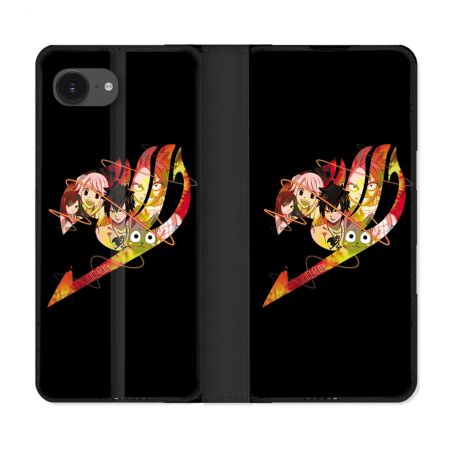 Housse Cuir Portefeuille Pour Iphone 17e Manga Fairy Tail Logo Noir