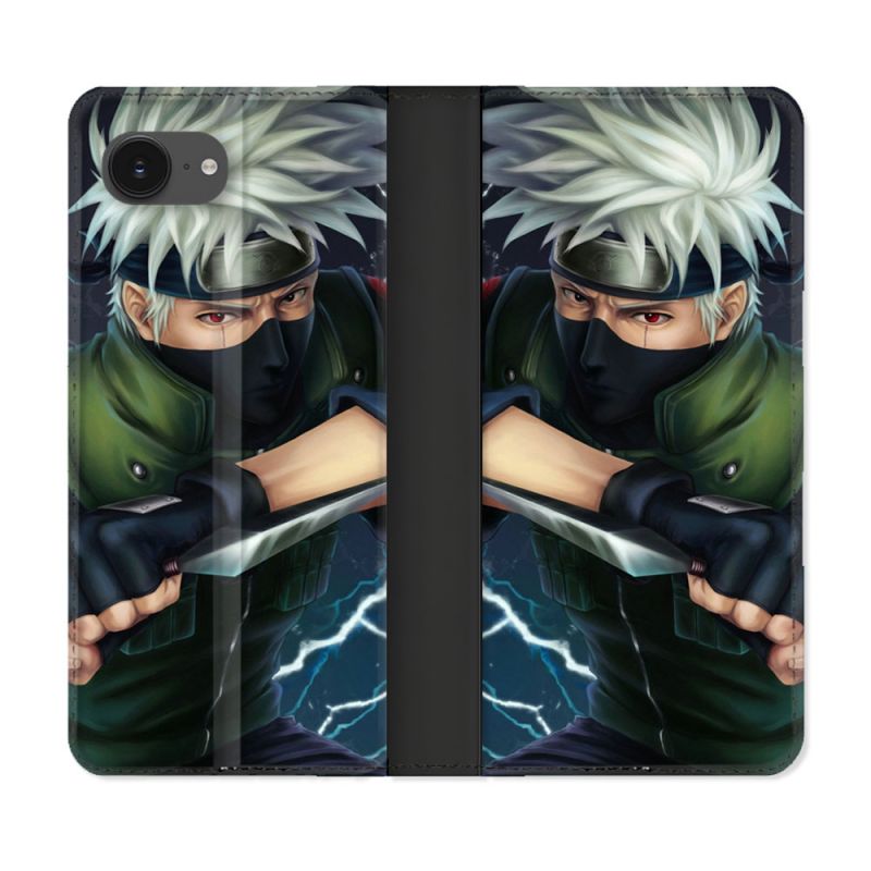 Housse Cuir Portefeuille Pour Iphone 17e Manga Naruto Kakashi