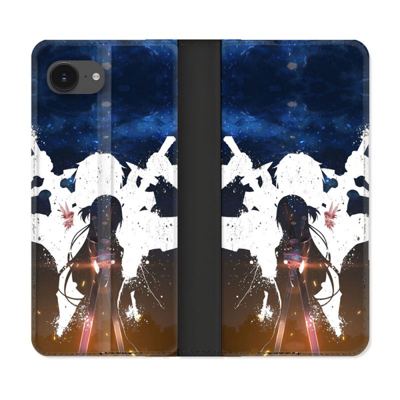 Housse Cuir Portefeuille Pour Iphone 17e Manga SAO sword Art Online Asuna