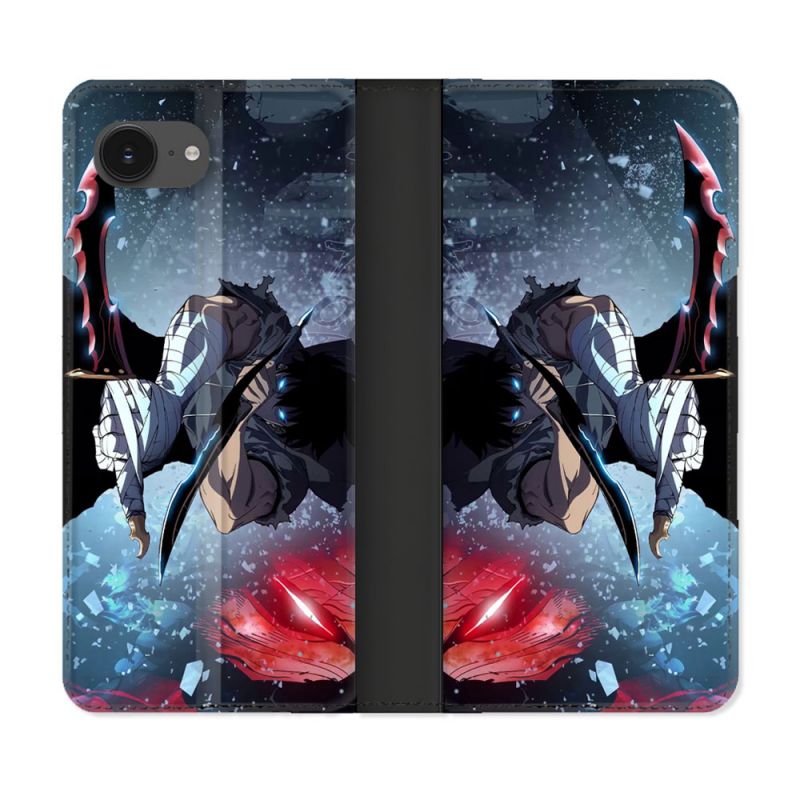 Housse Cuir Portefeuille Pour Iphone 17e Manga Solo Leveling Sung Epee