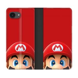 Housse Cuir Portefeuille Pour Iphone 17e Mario Rouge