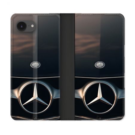 Housse Cuir Portefeuille Pour Iphone 17e Mercedes Calendre