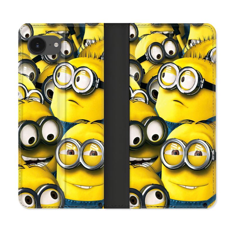 Housse Cuir Portefeuille Pour Iphone 17e Minions Groupe