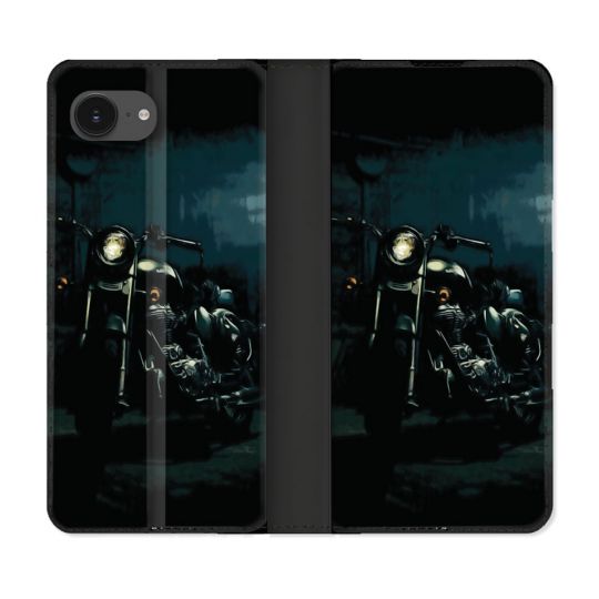 Housse Cuir Portefeuille Pour Iphone 17e Moto Harley Vintage