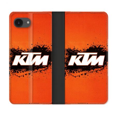 Housse Cuir Portefeuille Pour Iphone 17e Moto KTM