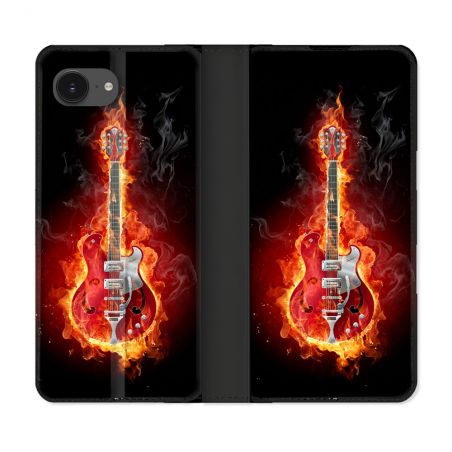 Housse Cuir Portefeuille Pour Iphone 17e Musique Guitare Electrique