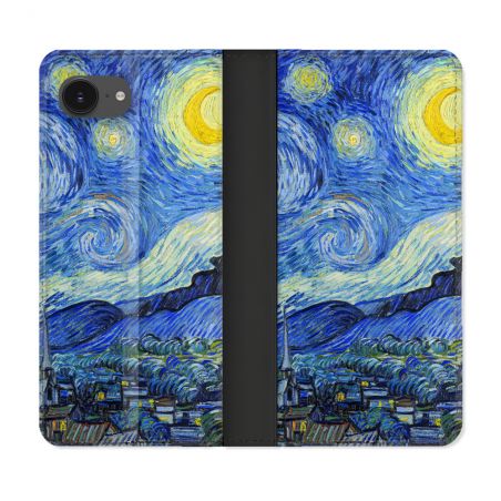 Housse Cuir Portefeuille Pour Iphone 17e Peinture La nuit étoilée
