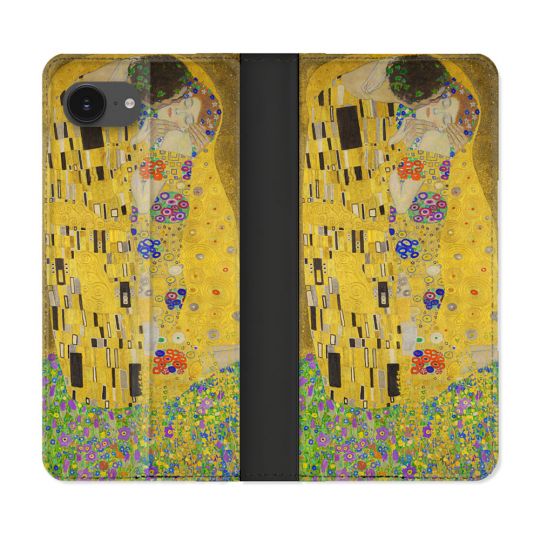 Housse Cuir Portefeuille Pour Iphone 17e Peinture Le Baiser