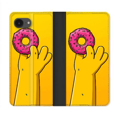 Housse Cuir Portefeuille Pour Iphone 17e Simpson Donuts