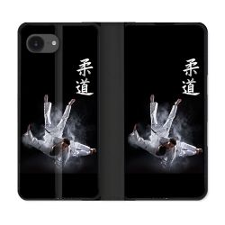 Housse Cuir Portefeuille Pour Iphone 17e Sport Judo Noir