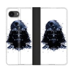 Housse Cuir Portefeuille Pour Iphone 17e Star Wars - Dark Vador Blanc
