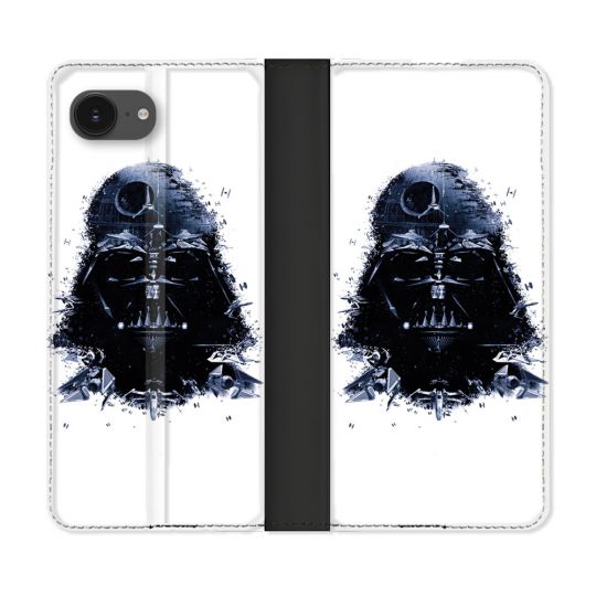Housse Cuir Portefeuille Pour Iphone 17e Star Wars - Dark Vador Blanc