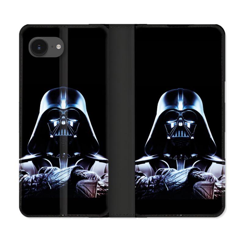 Housse Cuir Portefeuille Pour Iphone 17e Star Wars - Dark Vador Noir
