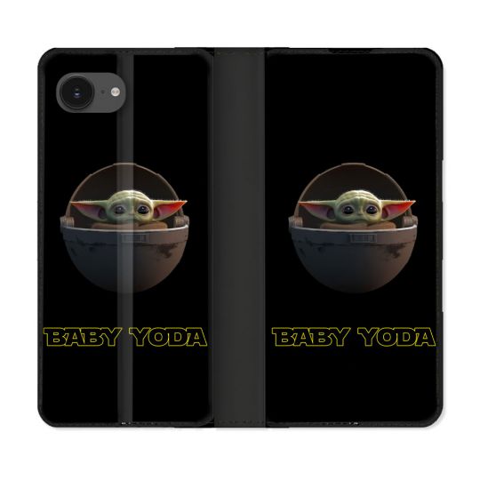 Housse Cuir Portefeuille Pour Iphone 17e Star Wars - Yoda bebe noir