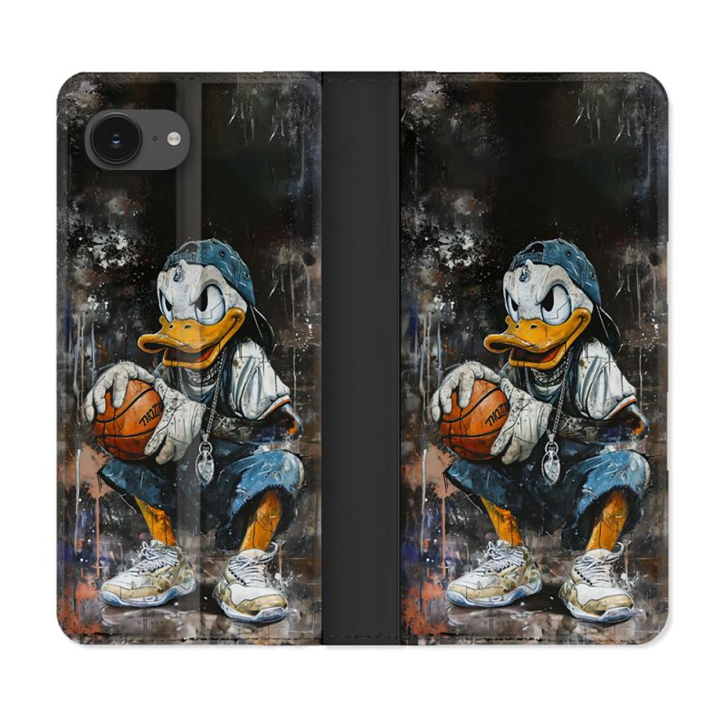 Housse Cuir Portefeuille Pour Iphone 17e Street Art Donald Duck