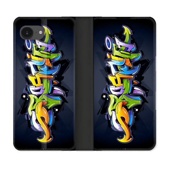 Housse Cuir Portefeuille Pour Iphone 17e Street Art Graffiti