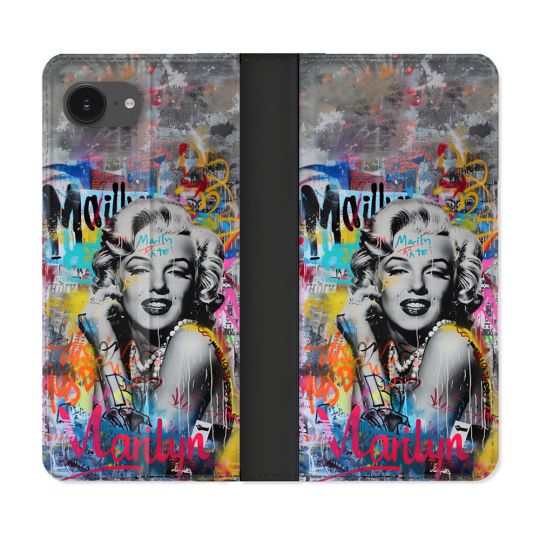Housse Cuir Portefeuille Pour Iphone 17e Street Art Maryline Monroe