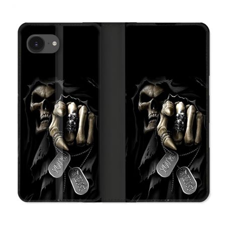 Housse Cuir Portefeuille Pour Iphone 17e Tete de Mort Your Next