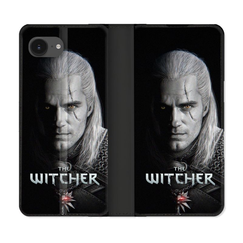 Housse Cuir Portefeuille Pour Iphone 17e The Witcher Noir
