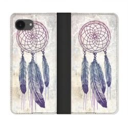 Housse Cuir Portefeuille Pour Iphone 17e Zen Attrape Reve Blanc