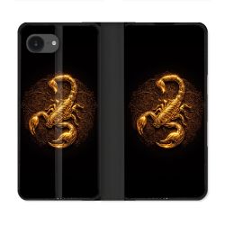 Housse Cuir Portefeuille Pour Iphone 17e Animal Scorpion Fresque 2026