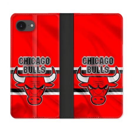 Housse Cuir Portefeuille Pour Iphone 17e Basket Chicago Bulls