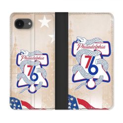 Housse Cuir Portefeuille Pour Iphone 17e Basket Philadelphia 76ers
